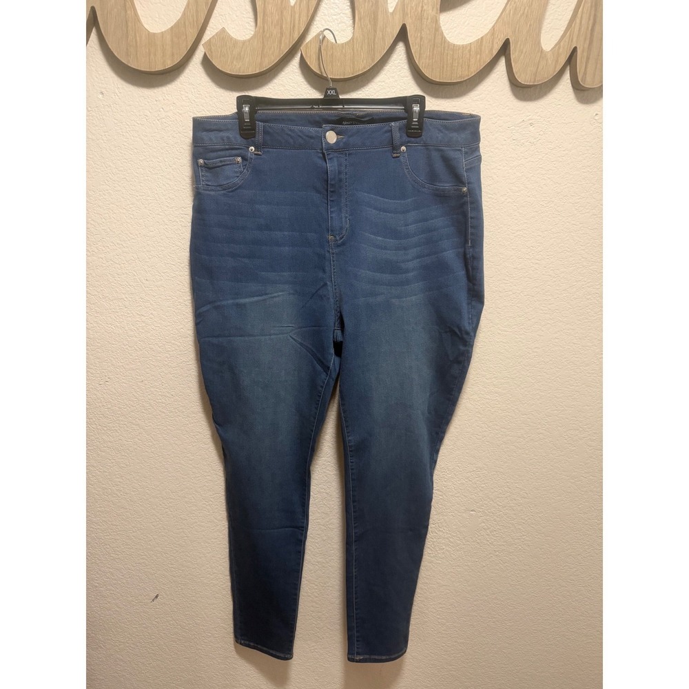 Ashley‎ Stewart Womens Plus Size 18 Skinny Jeans Blue Denim High Rise Stretch